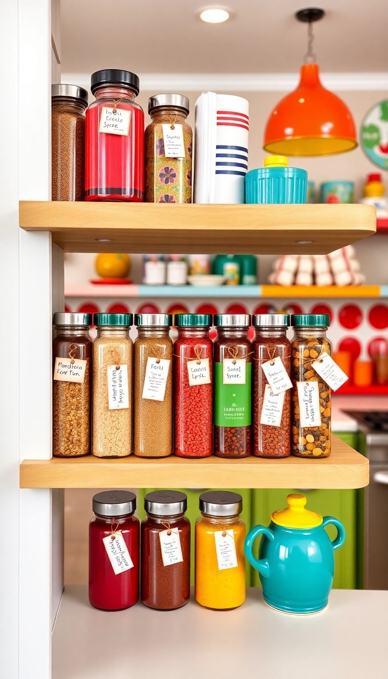 31 Kitschy Kitchen Inspo Ideas That’ll Make You Smile Every Time You Cook! - 10. Creative Spice Jars