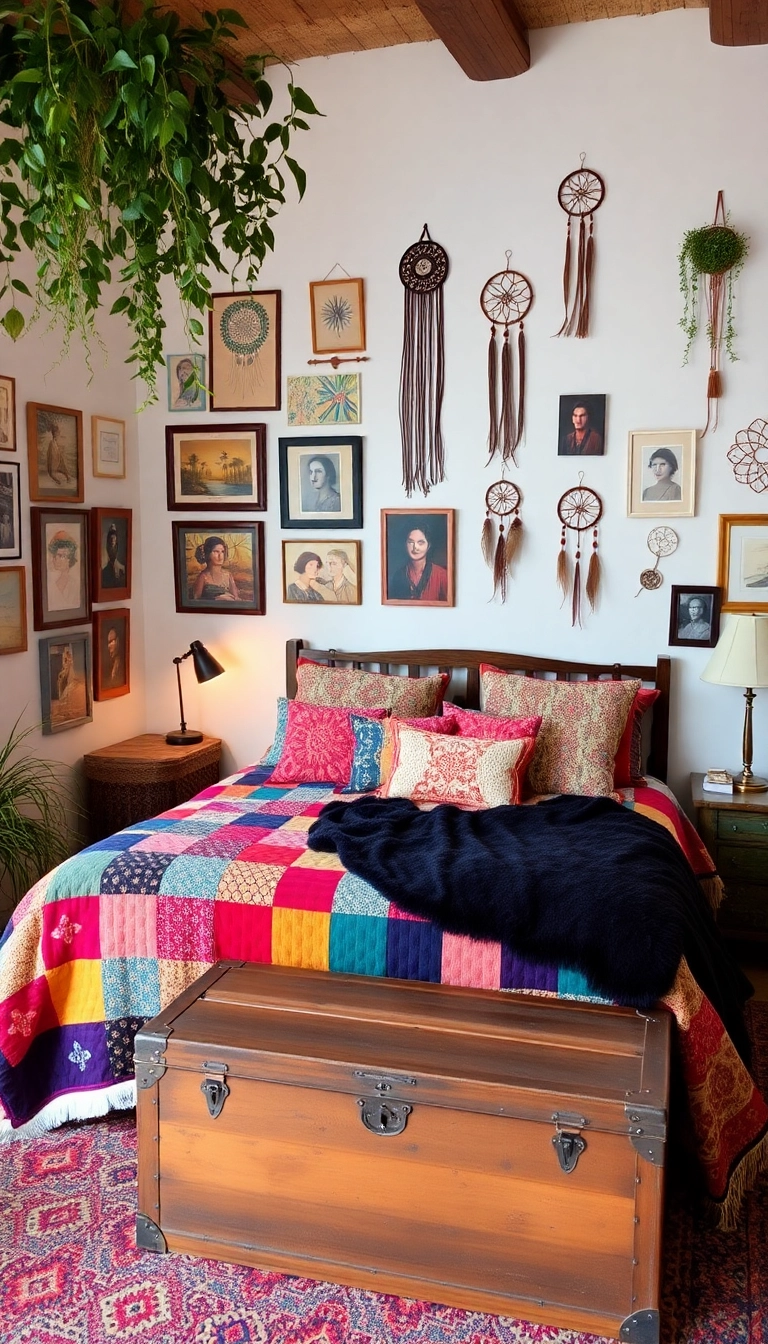 28 Cozy Vintage Bedroom Ideas That Feel Like Home Sweet Home! - 2. Bohemian Vintage Vibes