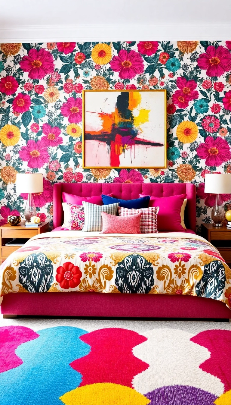 28 French Girl Inspired Bedrooms That Will Make You Feel Like You're in Paris! - 7. Bold Colors and Patterns