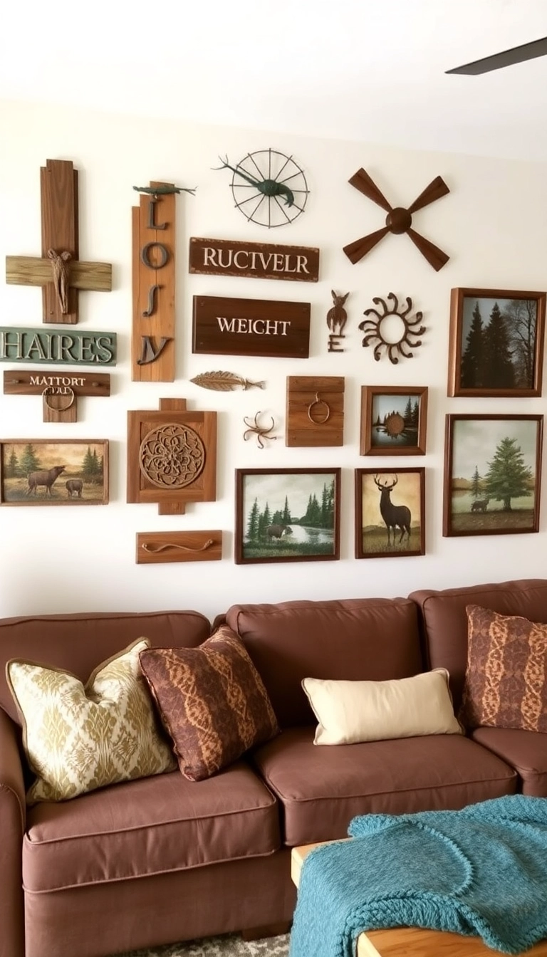 27 Modern Rustic Decor Ideas That'll Transform Your Home into a Cozy Haven! - 7. Unique Wall Art