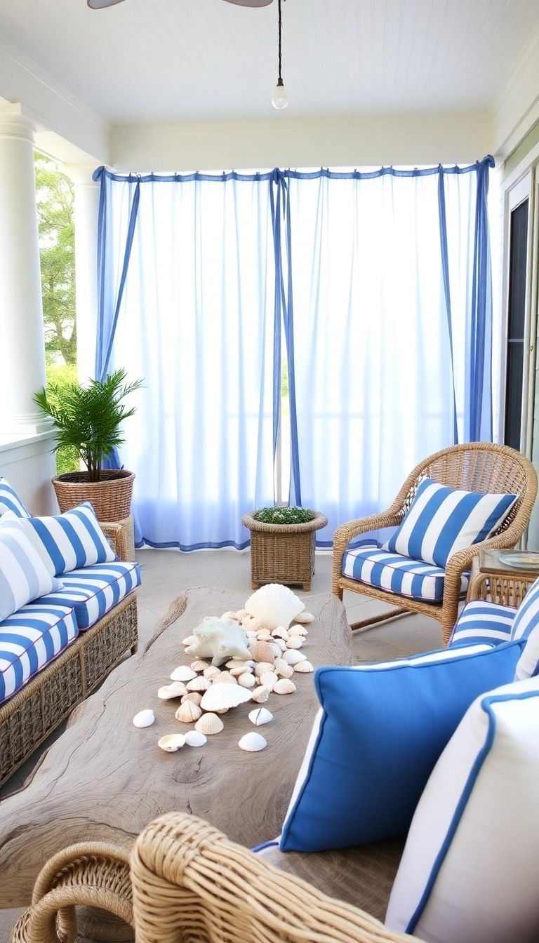 23 Southern Front Porch Ideas for Every Season (Don't Miss #5!) - 9. Nautical Summer Vibes