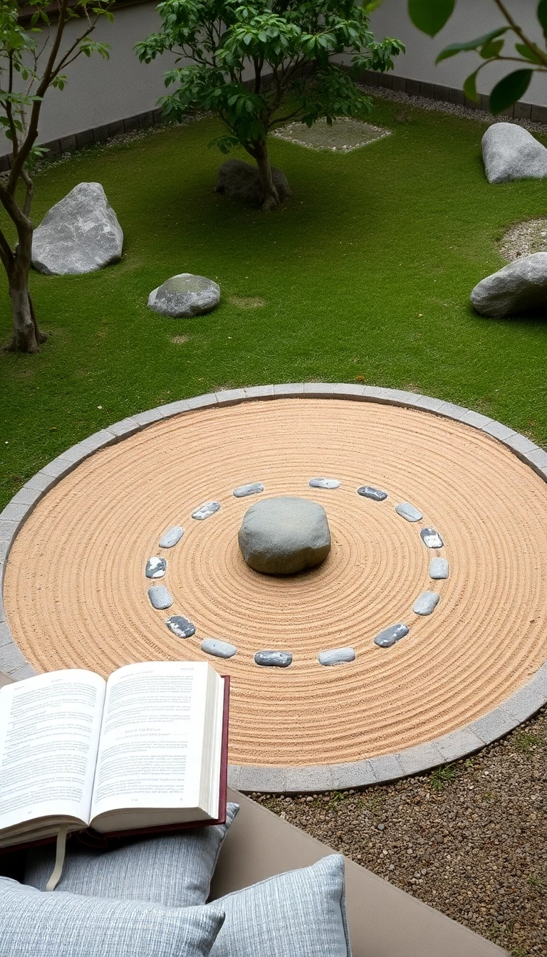 23 Japanese Style Garden Reading Nooks That Will Make You Want to Escape & Read Forever! - 12. Peaceful Zen Circle