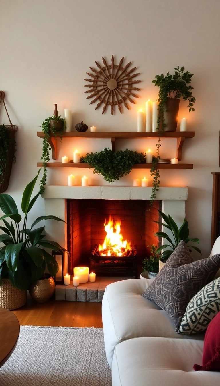 23 Boho Living Room Ideas to Transform Your Space into a Cozy Oasis (You Won't Believe #6!) - 15. Cozy Fireplaces