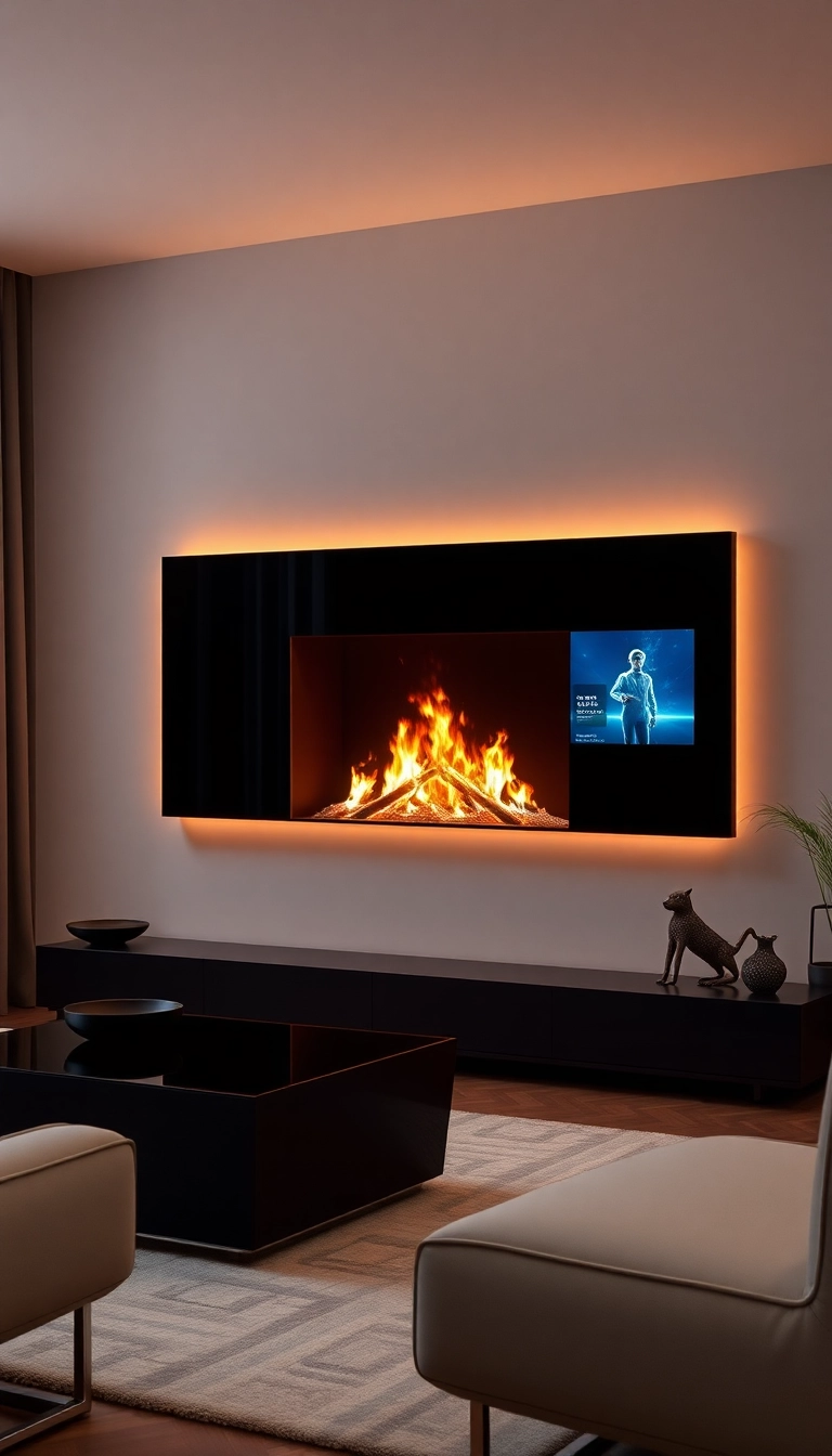 27 Fireplace Ideas for Your Living Room That Will Make You Fall in Love Again! - 16. Smart Fireplace Technology