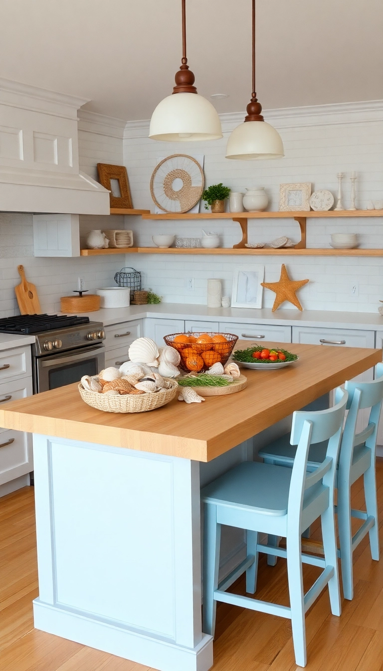 25 Butcher Block Island Ideas That Will Transform Your Kitchen into a Chef's Paradise! - 14. Coastal Inspirations