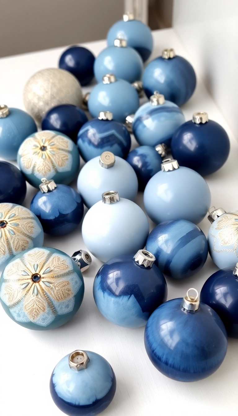 20 Hand Painted Bauble Ideas That Will Transform Your Home Decor Instantly! - 7. Monochrome Magic