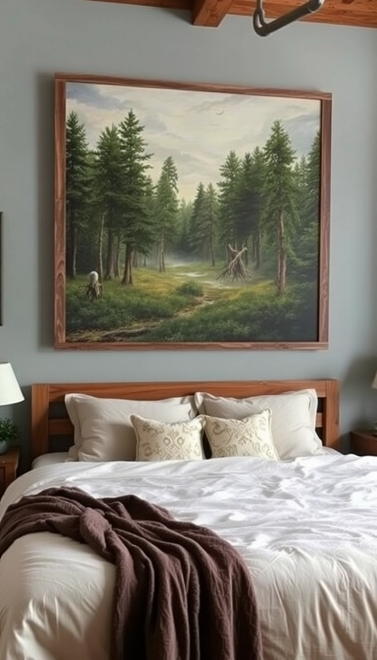 23 Rustic Bedroom Ideas That'll Transform Your Space into a Cozy Retreat! - 9. Rustic Artwork