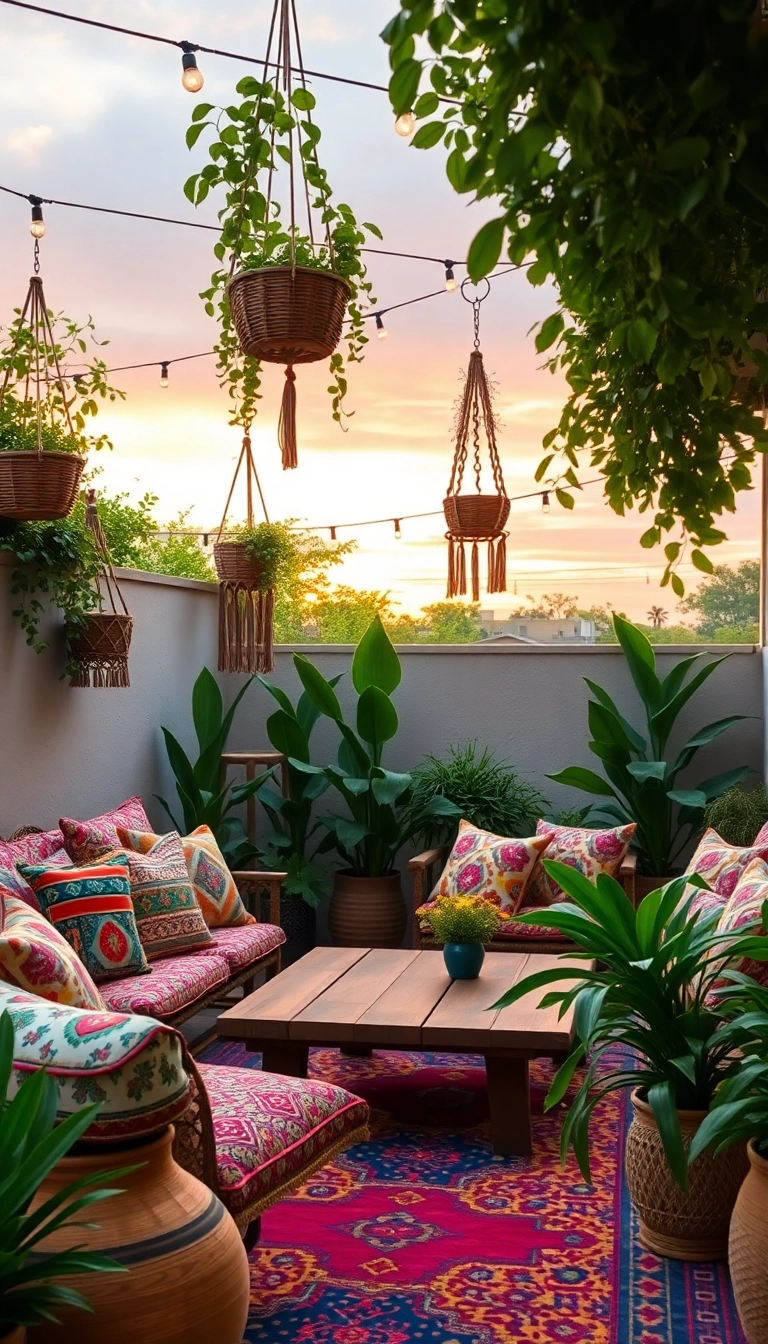 22 Patio Decorating Ideas That Will Transform Your Outdoor Space into a Dream Oasis! - 1. Bohemian Chic Vibes