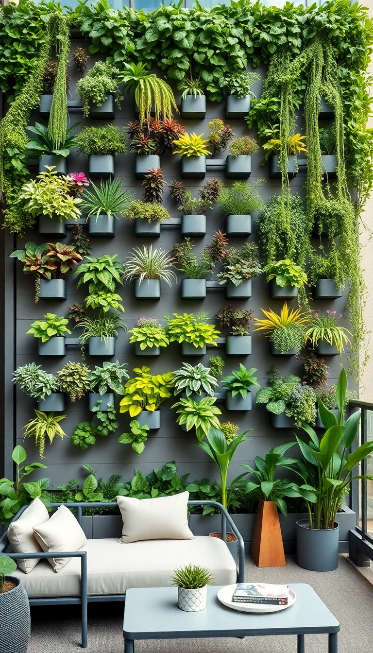 27 Jaw-Dropping Balcony Decor Ideas That'll Transform Your Outdoor Space! - 5. Vertical Garden Wall