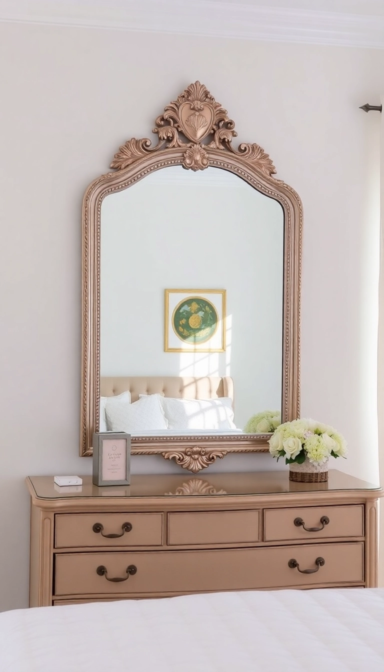 28 Neutral Bedroom Ideas That'll Make You Feel Like You're on Cloud 9! - 18. Elegant Mirrors