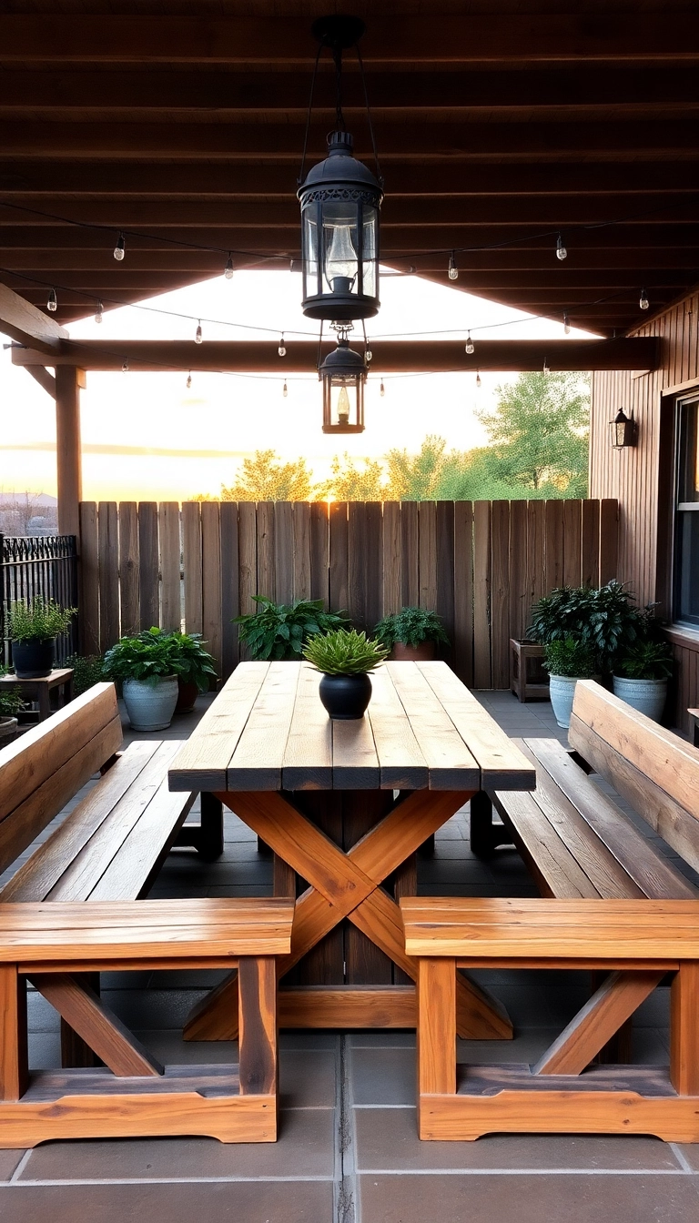 22 Patio Decorating Ideas That Will Transform Your Outdoor Space into a Dream Oasis! - 6. Rustic Charm with Wood Accents