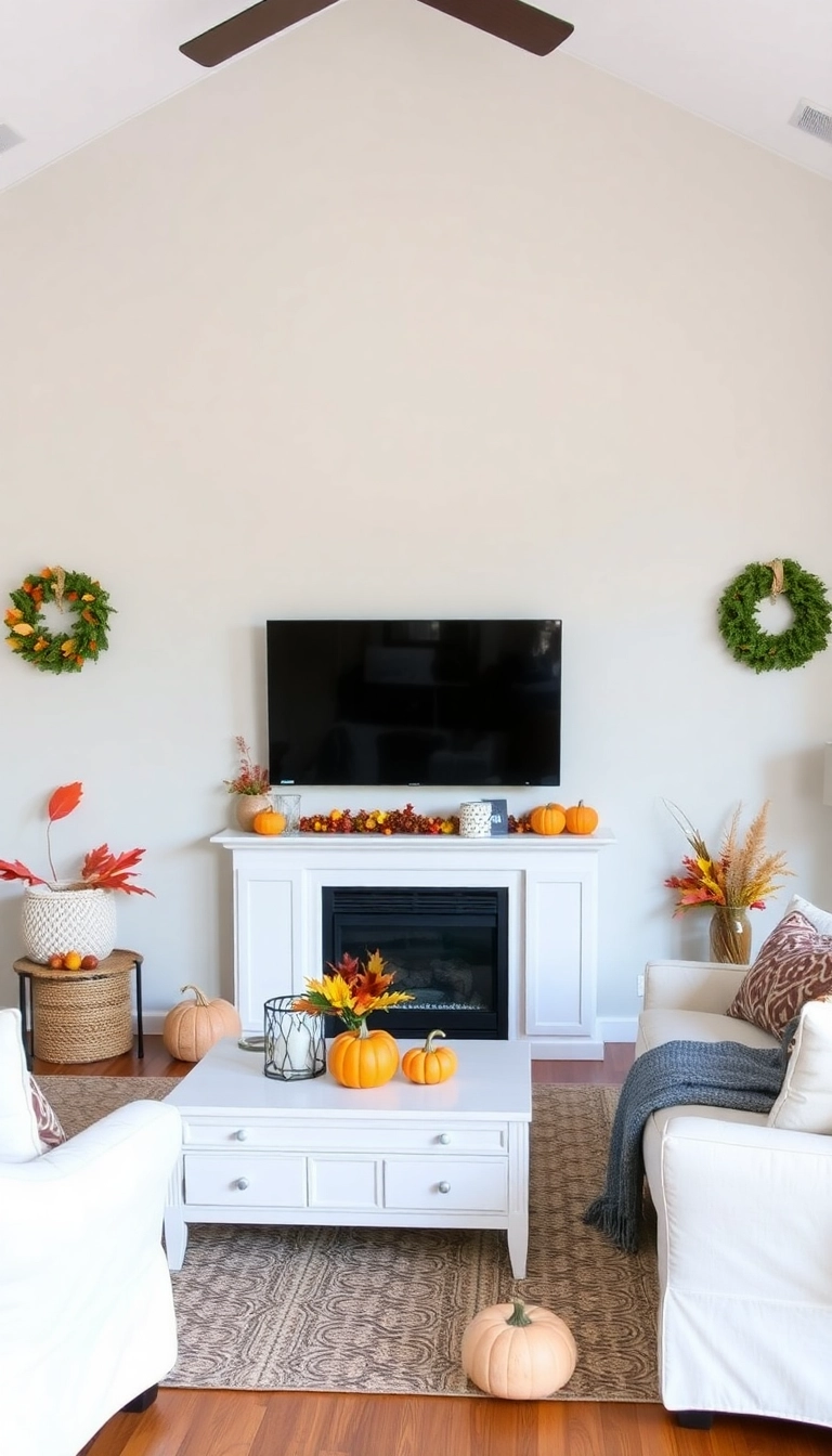 23 TV Wall Decor Ideas That'll Make Your Living Room Shine Like Never Before! - 20. Seasonal Decor