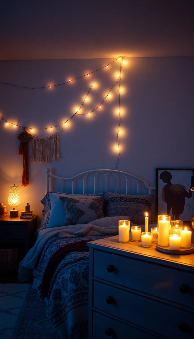 25 Boho Bedroom Inspirations for a Cozy Retreat (Wait Until You See #12!) - 6. Layered Lighting