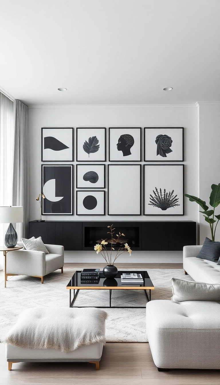 28 Stunning Wall Decor Ideas That'll Transform Your Home Instantly! - 14. Monochrome Art