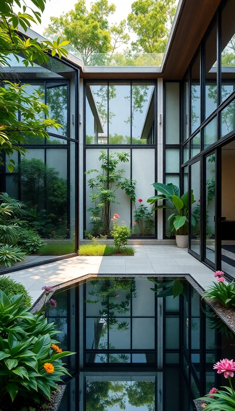 28 Modern Japanese Homes With Courtyard Gardens That Redefine Serenity! - 13. Reflective Spaces