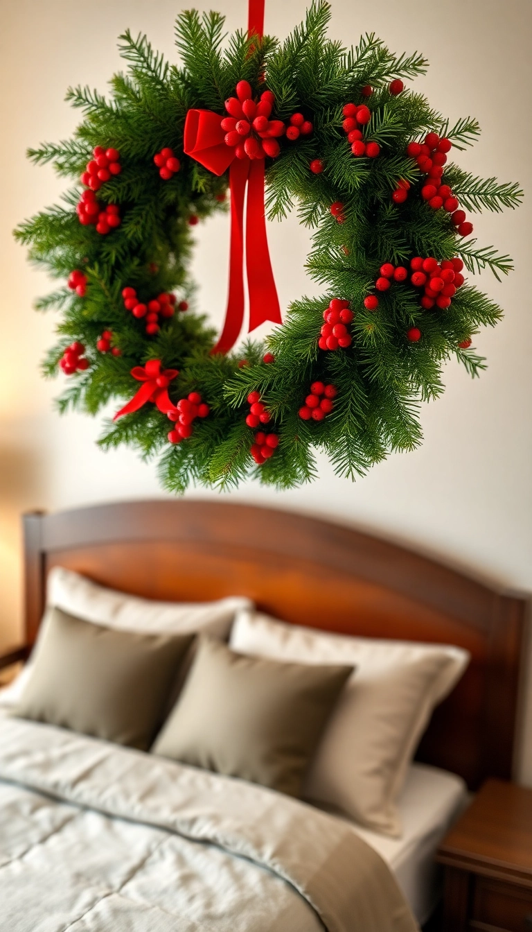 28 Holiday Bedroom Decor Ideas That'll Make You Want to Snuggle In! - 9. Holiday Wreaths