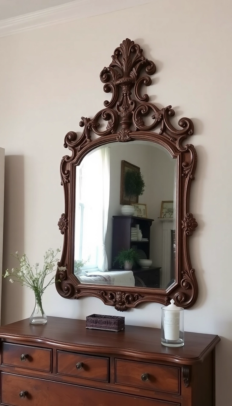 24 Enchanting Cottagecore Decor Ideas That Will Make Your Home Feel Like a Fairytale! - 9. Antique Mirrors