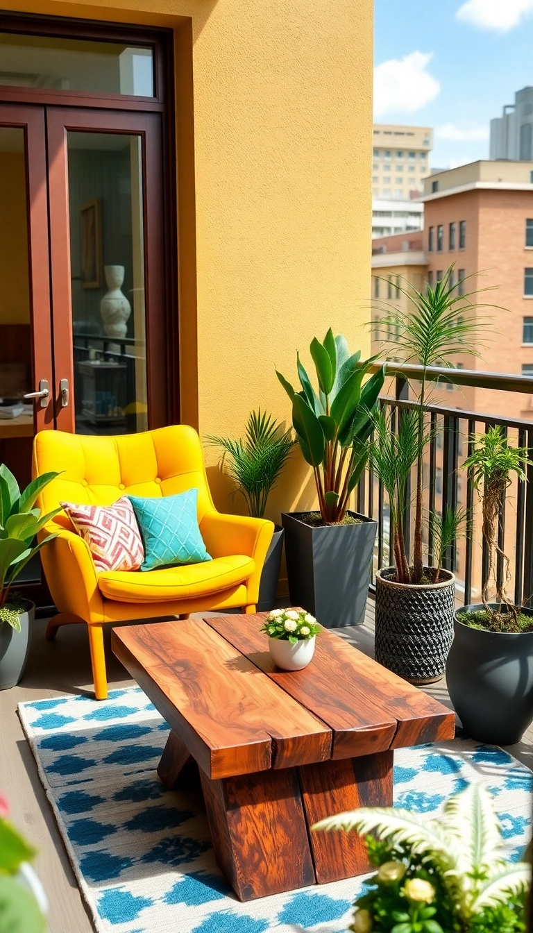 27 Jaw-Dropping Balcony Decor Ideas That'll Transform Your Outdoor Space! - 6. Statement Furniture