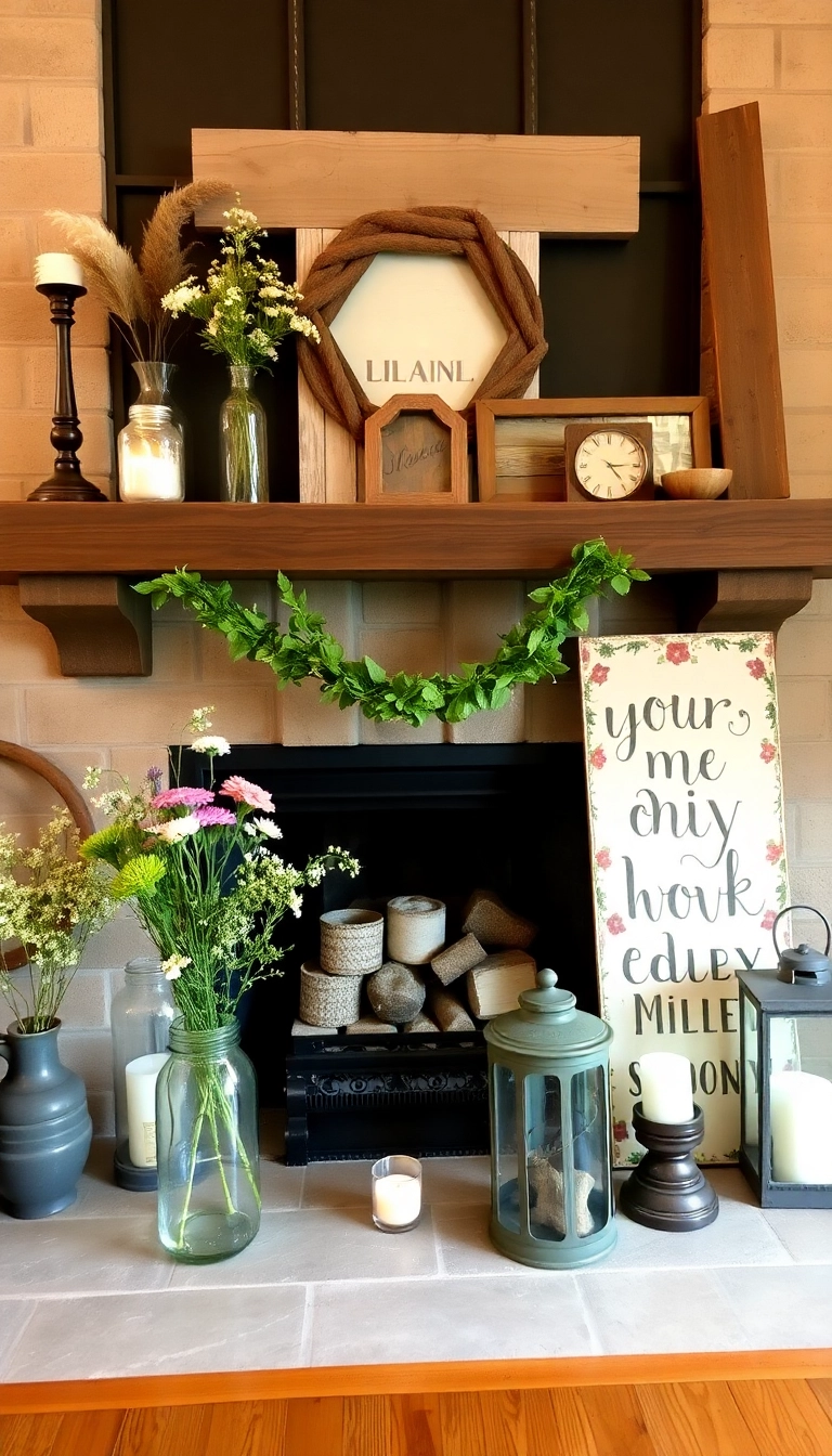 24 Rustic Farmhouse Fireplace Ideas That Will Make Your Home Feel Like a Cozy Retreat! - 5. Farmhouse-Style Decor