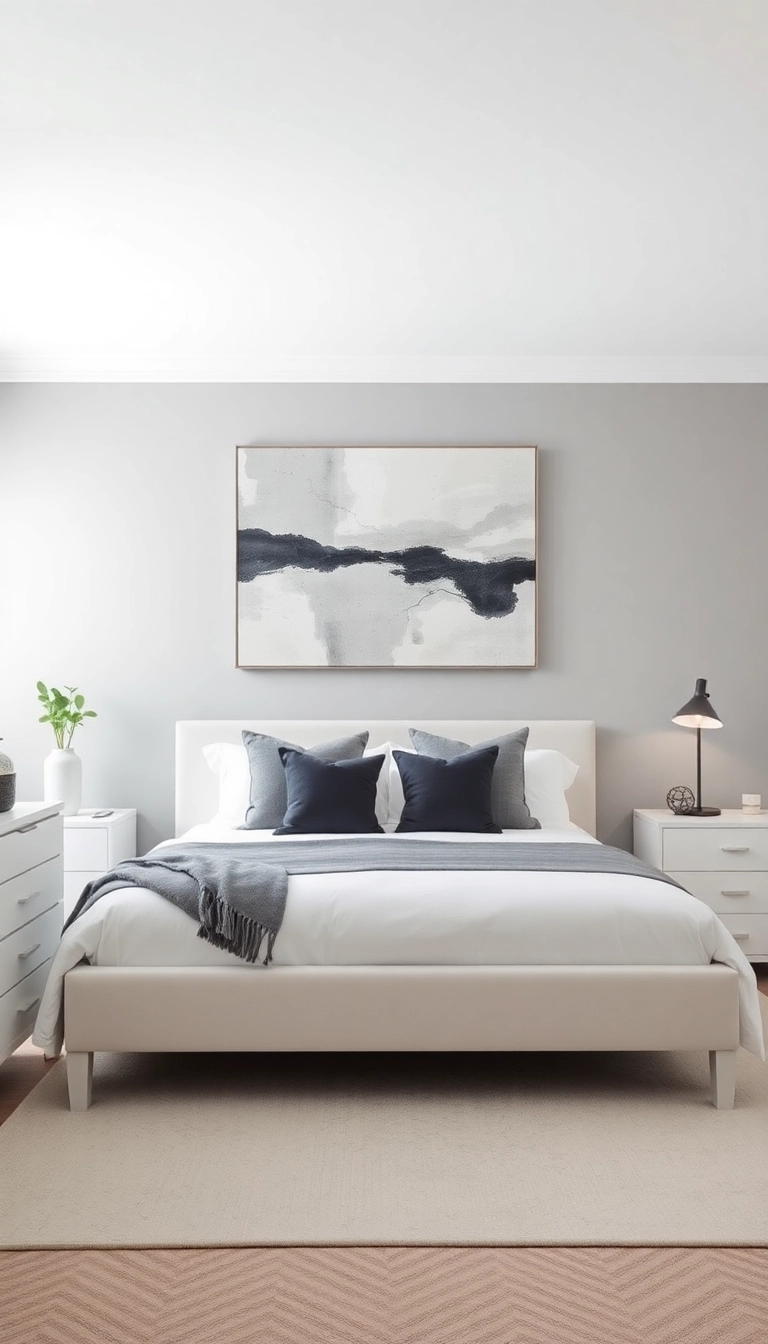 28 Neutral Bedroom Ideas That'll Make You Feel Like You're on Cloud 9! - 1. Soft Greys & Whites